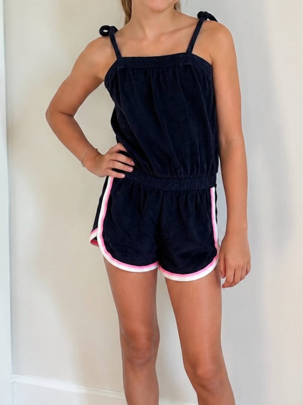 NWT! Dark Navy Blue Gap Towel Terry Cloth Romper for Girls - SO CUTE!